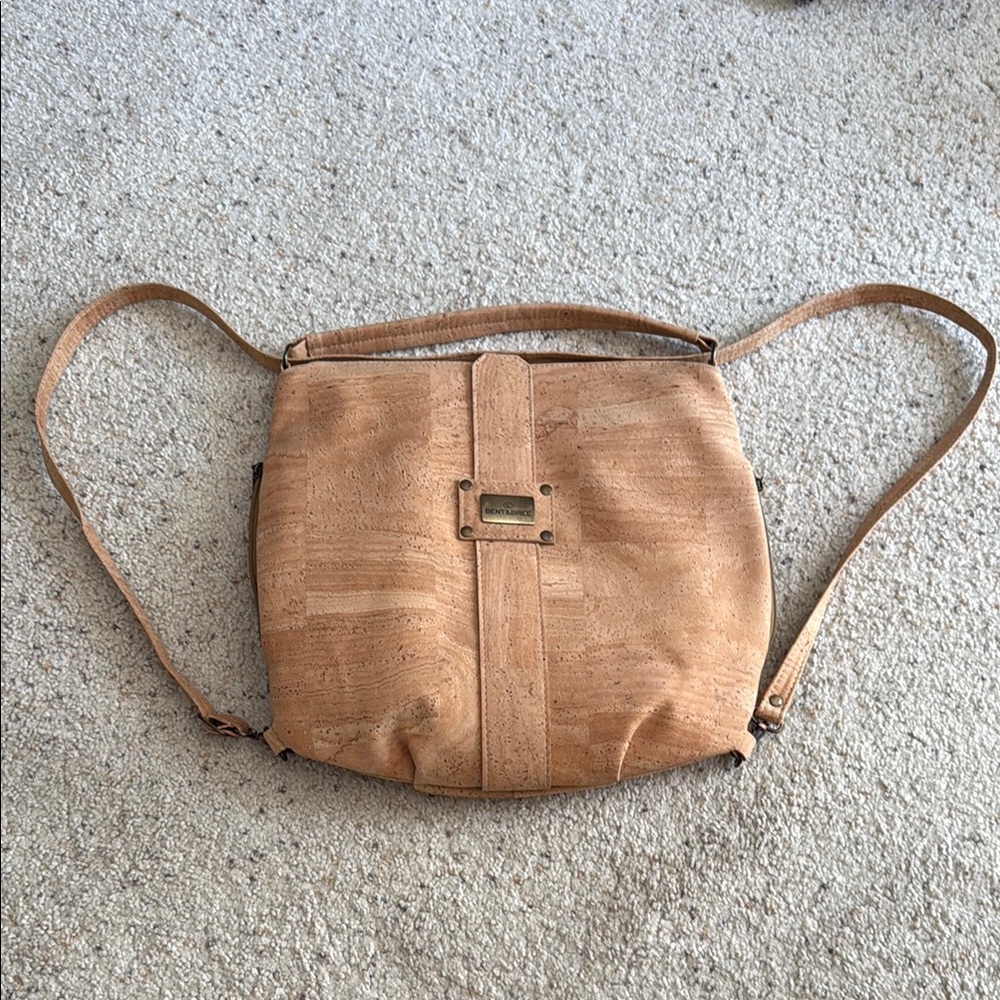 Tan Casual Backpack with Slouchy Design
